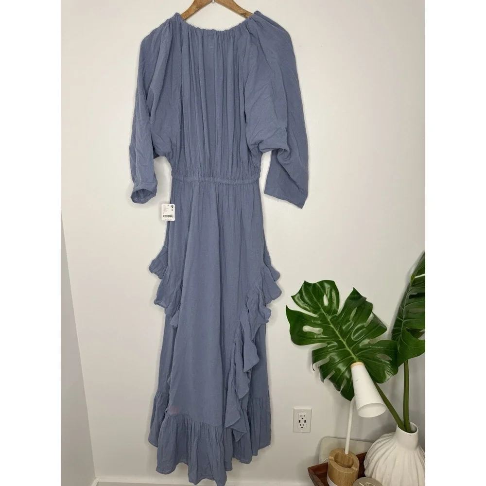 Free People Shore Chic Maxi Dress‎ Butterblue size S - Picture 10 of 11